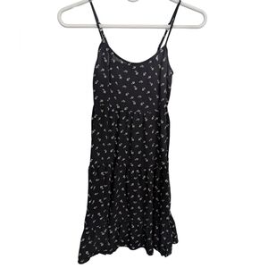 Hollister Black Floral Spaghetti‎ Strap Dress XSmall
